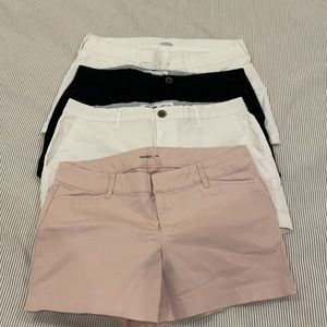 OLD NAVY: Everyday/ pixie/ white denim shorts x 4